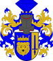 Uwe Vladarz: V modro-zlatě vlevo polceném štítě vpravo čelně hlava medvěda převýšená korunou, oboje zlaté, vlevo vztyčený modrý meč. Na kolčí přilbě s točenicí a přikryvadly modro-zlatými broušený modrý diamant špicí dolů.