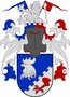 Jiří Kotzot:V modro-stříbrně šikmo sníženě cimbuřovitě děleném štítě nahoře stříbrná kohoutí hlava, dole červený dračí pařát. Na kolčí přilbě s točenicí a přikryvadly vpravo modro-stříbrnými a vlevo červeno-stříbrnými vyrůstající stříbrný lev, podložený dvěma zkříženými praporci s ocasy, vpravo modrým na červeném ratišti s hrotem a vlevo červeným na modrém ratišti s hrotem.