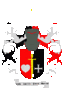 Petr Steklý: Červeno-černě polcený štít, v něm zlatý postavený meč, provázený vpravo dole srdcem, vlevo dole kotvicovým křížem, obé stříbrné. Na kolčí přilbě s točenicí a přikryvadly černo- a červeno-stříbrnými meč ze štítu. Heslo: ORDO LUSTITIA HONOR VERITAS (černým písmem na stříbrné pásce).