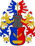 Martin Beneš: V modro-červeně polceném štítě ošatka, z níž vyrůstají dva zkřížené ječné klasy s odkloněnými listy, mezi nimi vztyčený šíp, vše zlaté. Na kolčí přilbě s točenicí a přikryvadly vpravo modro-zlatými a vlevo červeno-zlatými postavený zlatý meč mezi dvěma orlími křídly, vpravo modrým, vlevo červeným.
