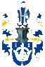 Karel Kralovec: V modrém štítě zlatá zavřená koruna provázená třemi (2,1) stříbrným věžemi se špičatými střechami. Na kolčí přilbě s točenicí a přikryvadly modro-zlatými rostoucí postava modře oděného rychtáře, se stříbrným opasek, v rozevřeném, stříbrně lemovaném modrém plášti, na hlavě s modrým baretem, v pravici držícího zlatou rychtářskou hůl, v levici stříbrnou knihu.