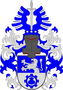 Rostislav Januš: V modro-stříbrně děleném štítě nahoře vyrůstá stříbrný lev s červenou zbrojí, dole prázdné ozubené kolo, v němž měšec, oboje modré. Na kolčí přilbě s točenicí a přikryvadly modro-stříbrnými mezi dvěma modrými orlími křídly postavený stříbrný meč.